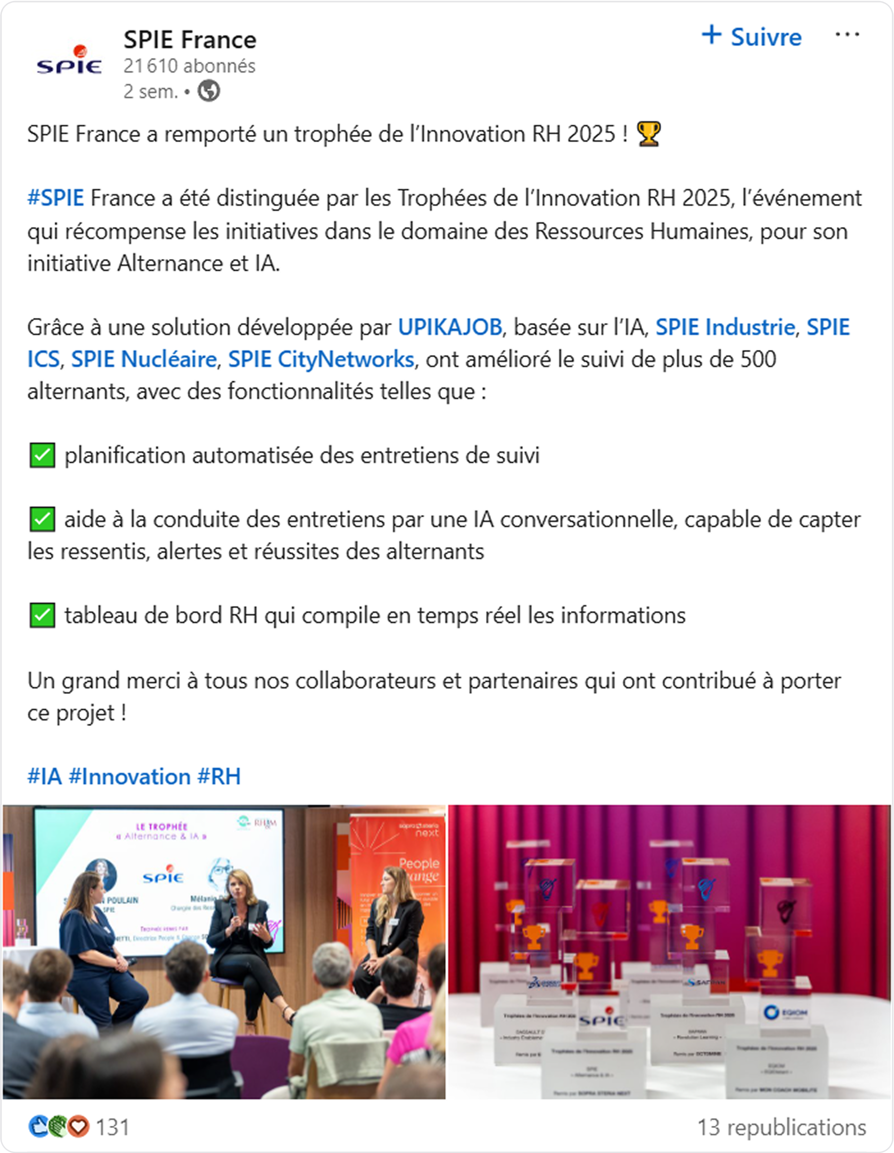 Témoignage Linkedin 1