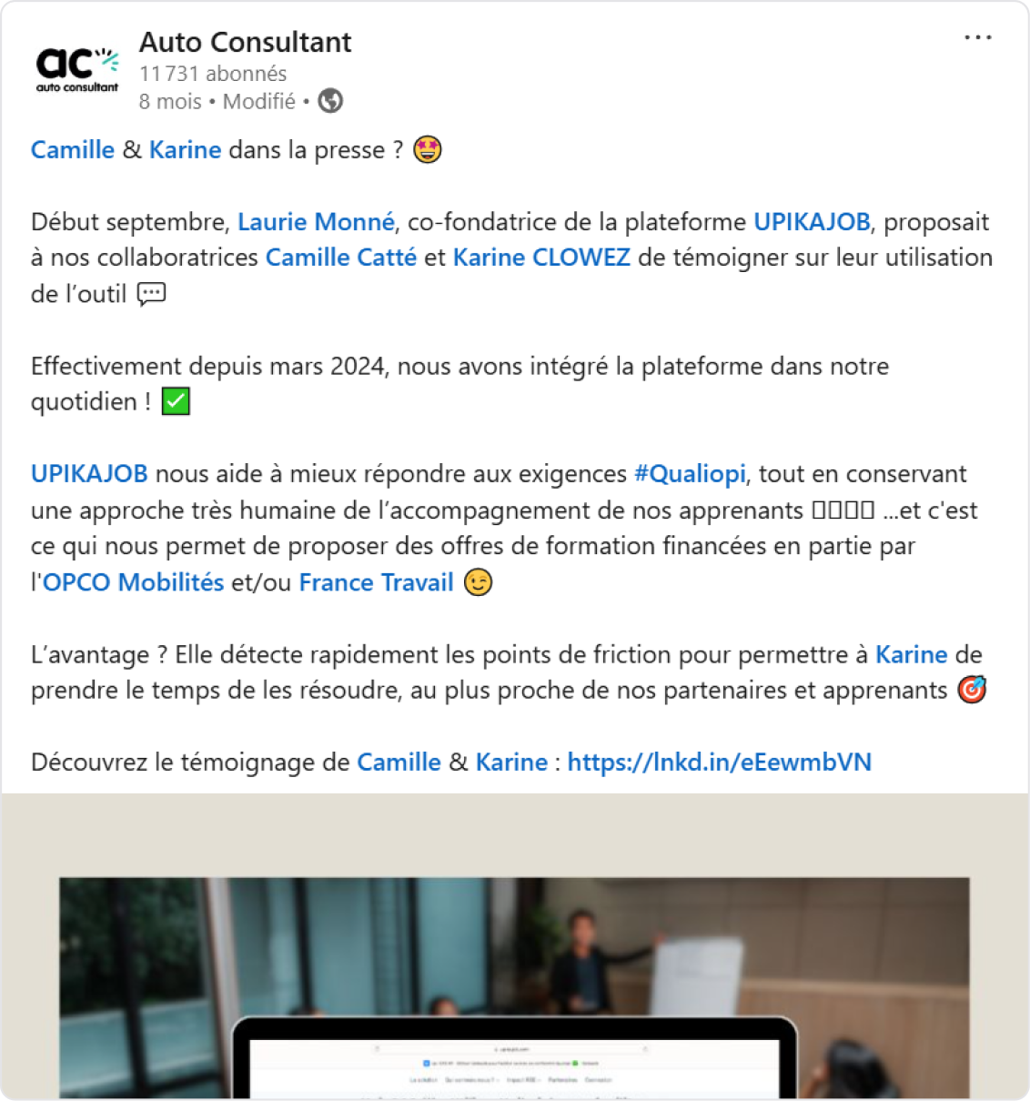 Témoignage Linkedin 2